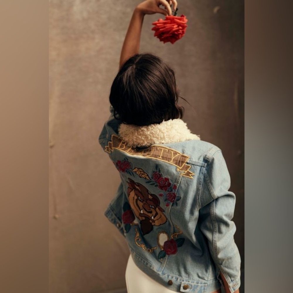 MINKPINK x Disney denim jacket. Beauty and the beast. Rare - Picture 2 of 6